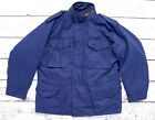 Alpha Industries Blue Cold Weather M-65 Field Jacket w/ Liner ~ USA Made ~ Large