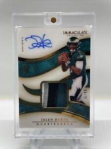 2020 Immaculate Jalen Hurts RPA Rookie 4 Color Patch Auto On Card Eagles /99 RC