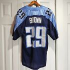 Reebok Adult Large S 48 Tennessee Titans Chris Brown #29 Blue Football Jersey