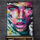 Abstract Colorful Girl Face Canvas Painting African Girl Wall Art Poster Picture