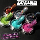 Silver Holographics Nail Powder Glitter UV Gel Nail Polish Dust Decoration Tips