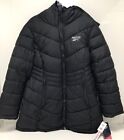 Reebok Women’s Winter Jacket - Black Reversible Quilted Puffer Size Large