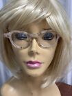 Vintage 1950s Pink And White W/ Swirly Gold Cats Eye Glasses