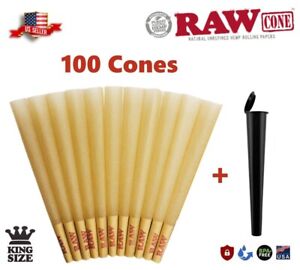 Authentic RAW Classic King Size W/Filter Tip Pre-Rolled Cones 100 Pack & Tube