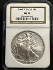 2008 W Silver Eagle Burnished Silver Eagle S$1 NGC MS 70 - PERFECT COIN
