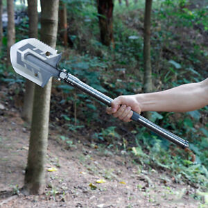 Outdoor Survival Shovel, Military Tactical Shovel Folding Camping Steel Shovels
