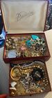 Vintage Estate Jewelry Box Lot Full Necklaces Earring Pins Brooch Rings