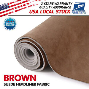 Brown Reliable / sturdy Headlining Stretch Suede Fabric Car Headliner Trim Dash
