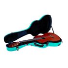 Crossrock Fiberglass Classical Guitar Case,4/4 Full Size-TSA Lock, Mint Blue