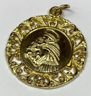 St. Anthony Gold Metal Medal Medallion Pendant 1”