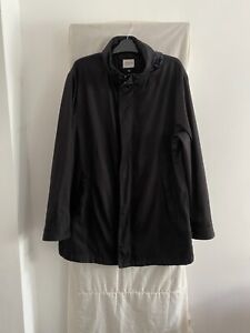 ARMANI COLLEZIONI Black Trench Coat With Concealed Hood Size 46