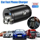 Black Dual USB Type-C PD Car Phone Charger Adapter 30W Fast Charging Accessories