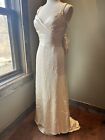 Pricilla Of Boston Vineyard Collection 100% Silk Train Minimalist Wedding Dress