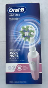 Oral-B Pro 1000 Rechargeable Toothbrush Deep Cleaning Action Pink/White NEW BOX