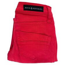 Rock & Republic Womens 4M Kashmiere Red Skinny Denim Jeans