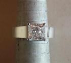 0.75 Ct Solitaire Princess Cut Diamond Engagement Ring I1 E White Gold Treated