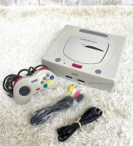 Sega Saturn WHITE Console Tested System Working HST-3220 JAPAN NTSC-J Controller