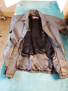 VINTAGE Phase 2 Jacket Black sz Medium Mens Leather Button Up Long Sleeve Winter