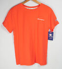 Champion Mens Short Sleeve Orange T-Shirt Small NWT Script Logo Jersey Tee