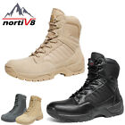 NORTIV 8 Men's Military Tactical Work Boots Side Zipper Leather Combat Boots