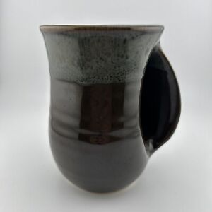 Neher Coffee Mug Right Hand Warmer Drip Glaze Signed Dated 2000