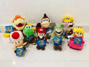 Sanei Super Mario Party 5 Plush Lot set Size S 2003 Beanie Toy Doll Nintendo