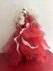 Vintage Barbie Doll Mattel 1st Happy Holidays 1988 Barbie w/ Red Gown #1703