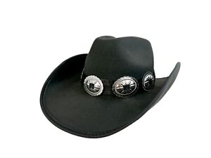 Western Cowboy Hat With Genuine Leather Concho Leather Band Steampunk Victorian