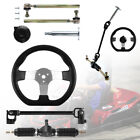 Steering Wheel Kit Gear Rack Pinion Shaft Tie Rod Assembly For ATV Go Kart Quad