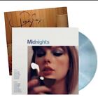 Taylor Swift Midnights Moonstone Blue Edition Vinyl LP Hand Signed Photo SEALED