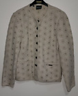 Vintage Geiger Jacket Women Sz 36 beige flowers Pure Wool butto down blazer
