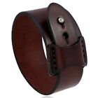 Men Women Vintage Wide Leather Wristband Bangle / Leather Bracelet 7.5-8