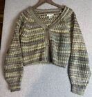 Jessica Simpson Cropped Sweater Button Up Cardigan Multicolor Size Medium