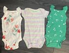 Carters Summer One Piece Newborn Baby Girl Clothes Lot Of 3