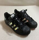 adidas Superstar Low Galactic Black Holographic Stripes Youth Size 4 EU 36
