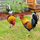 2 Rooster Garden Stakes Metal Yard Art Chick Signs Decoration