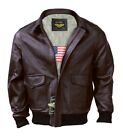 Men Aviator A2 Air Force Flight Bomber Real Leather Jacket & Warm Quilted Lining