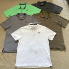 ~LOT of 5~ Under Armour Heat-Gear Striped /Solid Golf Polo Shirts Men’s XL