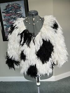 Michael Simon S Cow Print Faux Fur Sweater Cardigan The Nanny Mothers Day