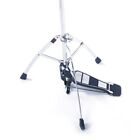 Glarry Professional Pedal Control Style Hi-Hat Stand with Pedal Silver & Black