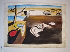 Salvador Dali Painting Drawing Vintage Sketch Paper Signed Stamped