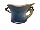 Vtg. Roseville art pottery; blue/brown vase.