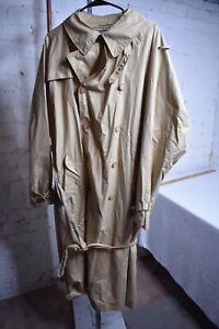 Vintage 90s Polo Ralph Lauren Mens Sz XL Tan Cotton Double Breasted Trench Coat