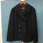 Vtg Alpha Industries wool Pea Coat Jacket Size L nautical anchor buttons