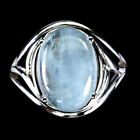 Oval Blue Aquamarine 14x10mm Gemstone 925 Sterling Silver Jewelry Ring Size 8