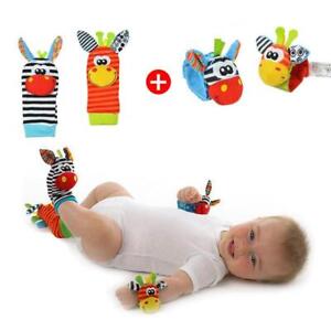 0~24 Months Baby Rattles Soft Plush Toys Foot Wrist Rattle Set Cartoon Newborn