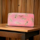 Kate Spade Wallet Womens Large Marble Pink Morgan Leopard Continental Zip-Around