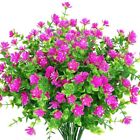 8 Bundles Artificial Flowers Outdoor UV Resistant Plastic Plant Silk Flower