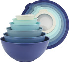 COOK WITH COLOR Mixing Bowls with TPR Lids - 12 Piece Plastic Nesting Bowls Set