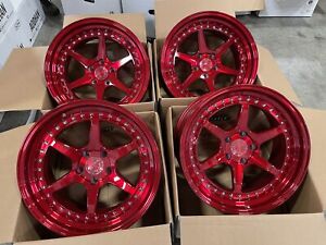19x9.5 +22 F  | 19x11 +22 R | Aodhan  DS09  5x114.3 Candy Red  Wheels (Used Set)